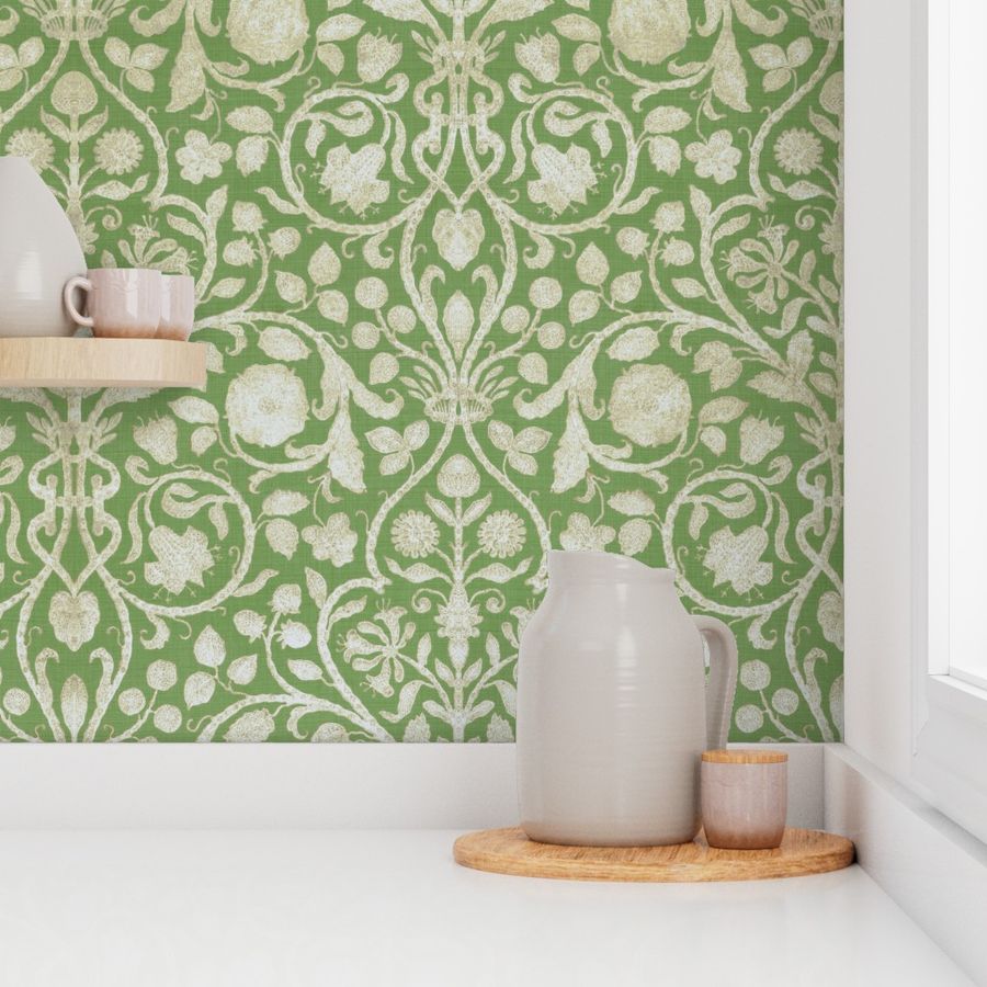 Provence in Spring Green Wallpaper | Spoonflower