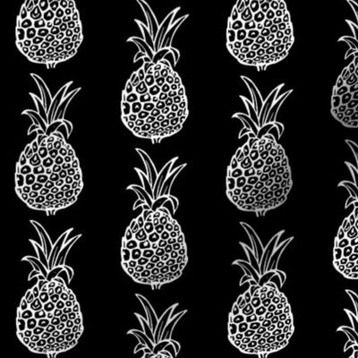 Pineapple Party- White on Black