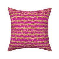 Small Gold Glitter ZigZag Stripes on Fuchsia/ Magenta