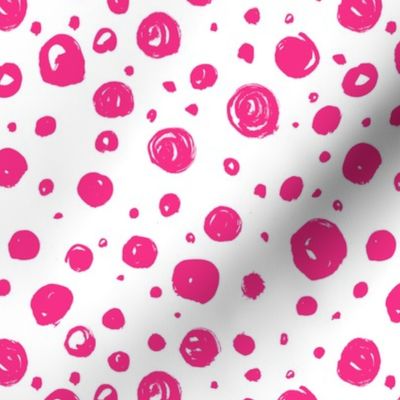 Paint Drops Polka Dots // Hot Pink