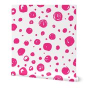 Paint Drops Polka Dots // Hot Pink