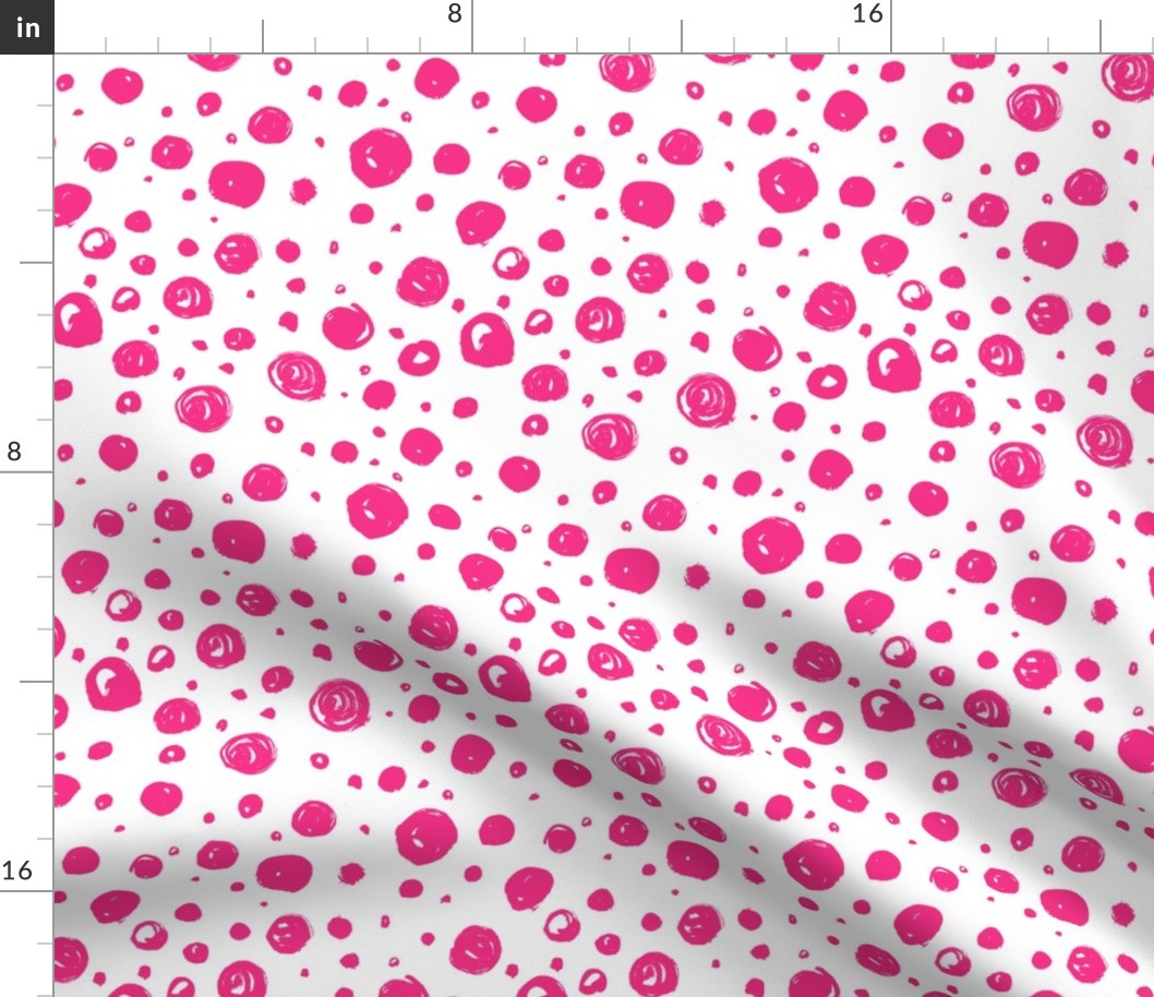 Paint Drops Polka Dots // Hot Pink