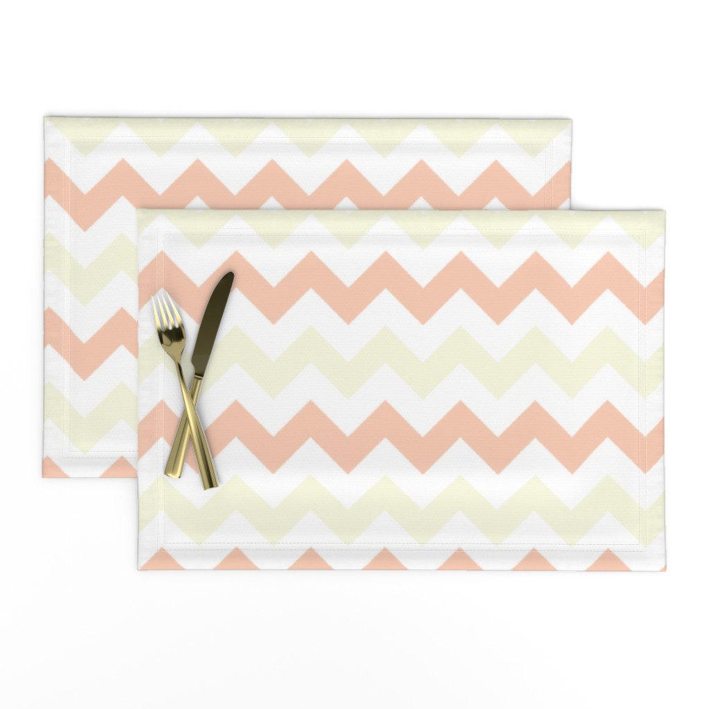 Peach and Yellow Chevron Stripes