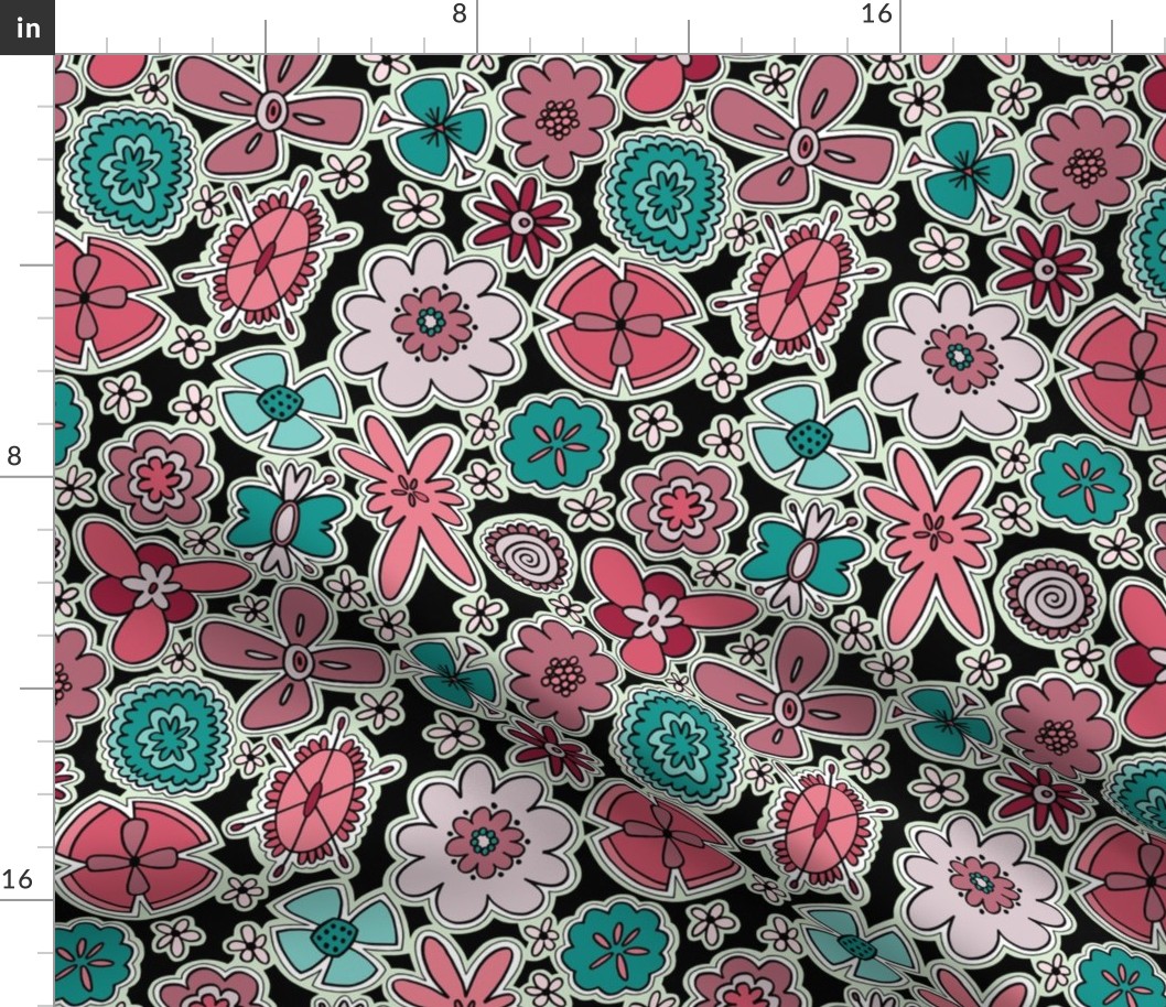 Flower Jamboree (Purple, Pink, Teal)