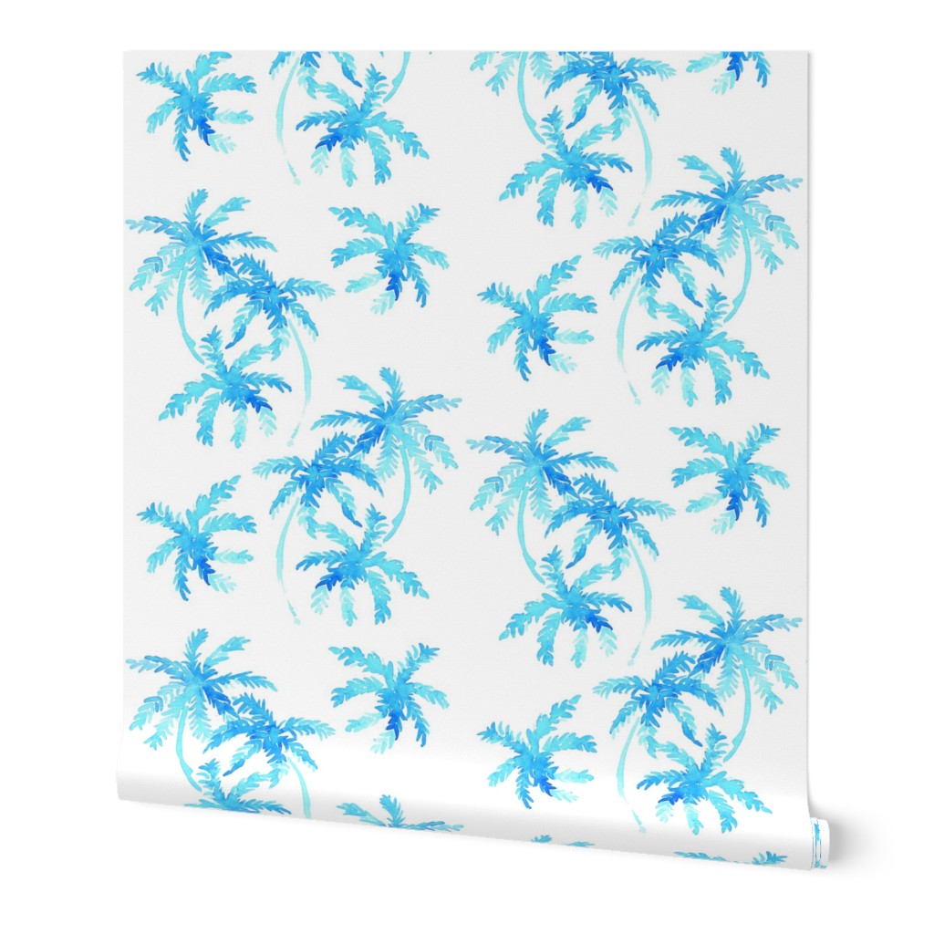 blue tropical palms