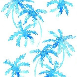 blue tropical palms