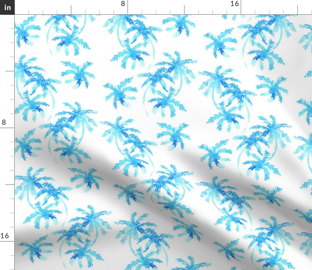 blue tropical palms