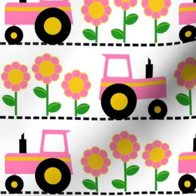 Girly Pink Farm Tractor