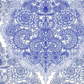 vintage blue doodle