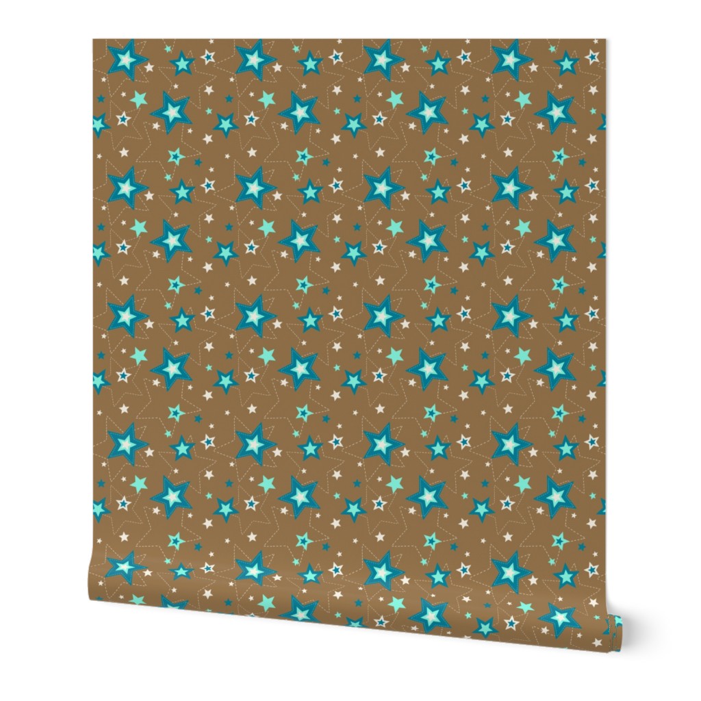 Stars brown and teal