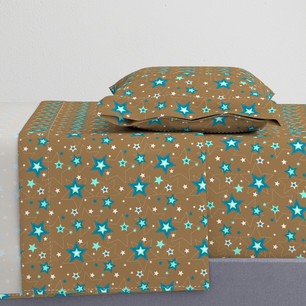 Stars brown and teal