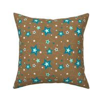 Stars brown and teal