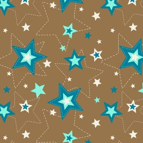 Stars brown and teal