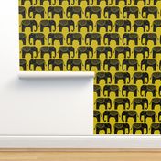 Elephant Parade Block Print - Goldenrod by Andrea Lauren