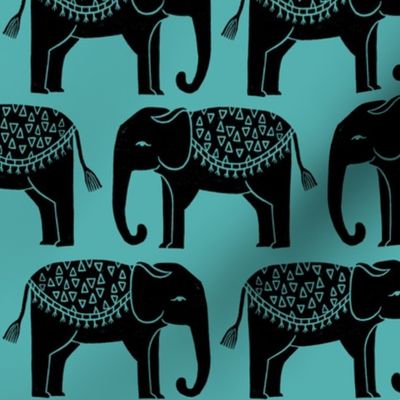 Elephant Parade Block Print -   by Andrea Lauren