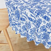 Bright Indigo Blue Greyhound Toile de Jouy