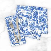 Bright Indigo Blue Greyhound Toile de Jouy