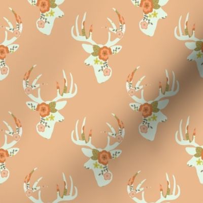 Minty floral deer small