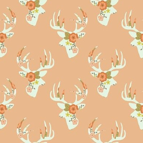 Minty floral deer small