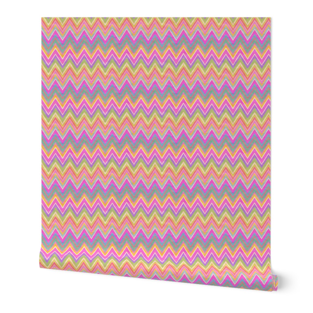 Fiesta PINKS! Kraft paper chevron stripes zig zag