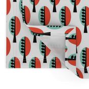 Retro tree minty forest pattern