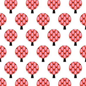 Retro apple tree red forest pattern