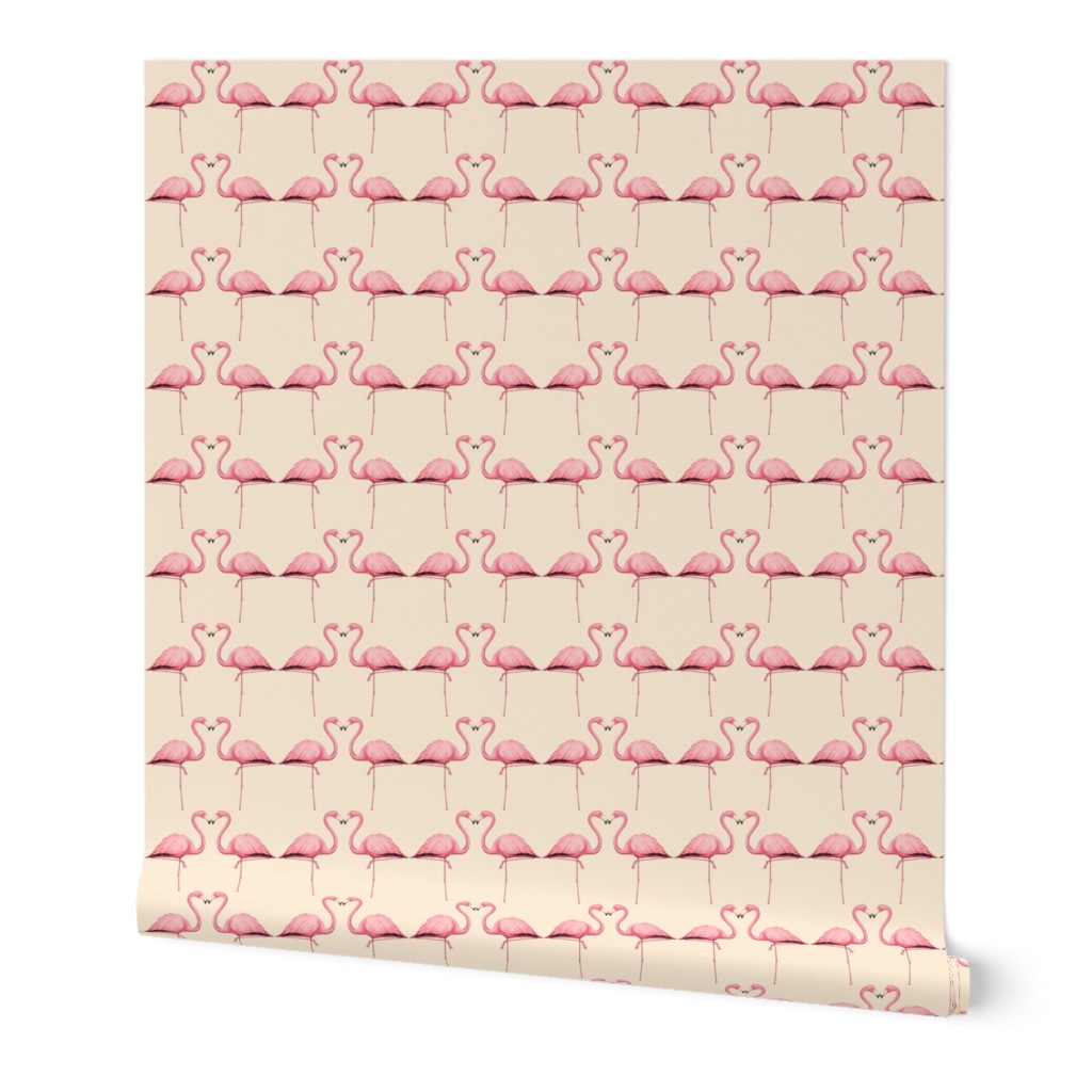 Flamingo in Peach and Pink