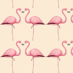 Flamingo in Peach and Pink