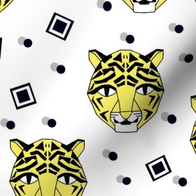 Rad Tiger Face - Canary Yellow by Andrea Lauren