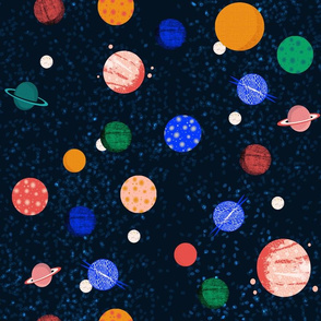 planets // solar system planets fabric 