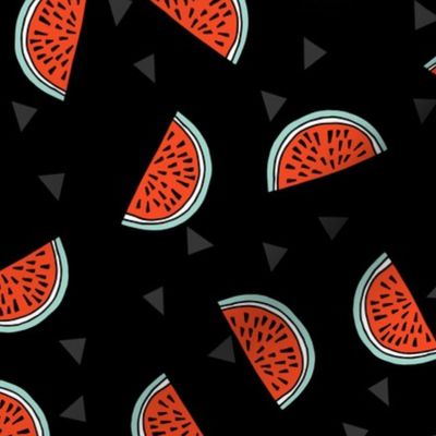 Watermelons - Black/Cardinal Red by Andrea Lauren