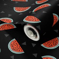 Watermelons - Black/Cardinal Red by Andrea Lauren