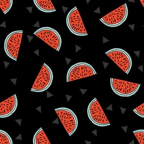 Watermelons - Black/Cardinal Red by Andrea Lauren