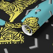 Rad Tiger Party - Canary Yellow/Black/Aqua by Andrea Lauren