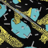 Rad Tiger Party - Canary Yellow/Black/Aqua by Andrea Lauren