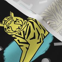 Rad Tiger Party - Canary Yellow/Black/Aqua by Andrea Lauren