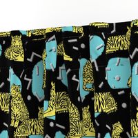 Rad Tiger Party - Canary Yellow/Black/Aqua by Andrea Lauren