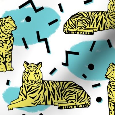 Rad Tiger Party - Canary Yellow/Aqua/Black by Andrea Lauren