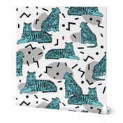 Rad Party Tiger - Slate Grey/Aqua by Andrea Lauren