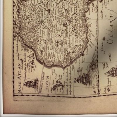 antique africa map, fq