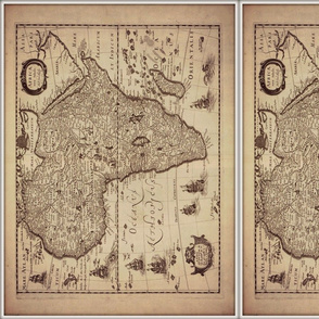 antique africa map, fq