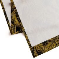 gold glitter palm leaves - black, large. silhuettes faux gold imitation tropical forest black background hot summer palm plant leaves shimmering metal effect texture fabric wallpaper giftwrap