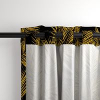 gold glitter palm leaves - black, large. silhuettes faux gold imitation tropical forest black background hot summer palm plant leaves shimmering metal effect texture fabric wallpaper giftwrap