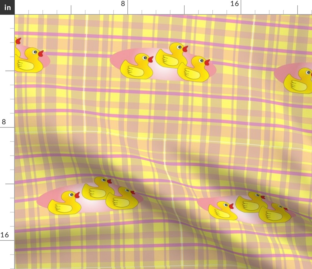 Rubber Duck Parade on Vivian Plaid