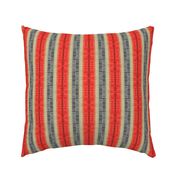 Scandi stripe in faux linen Pepper Red