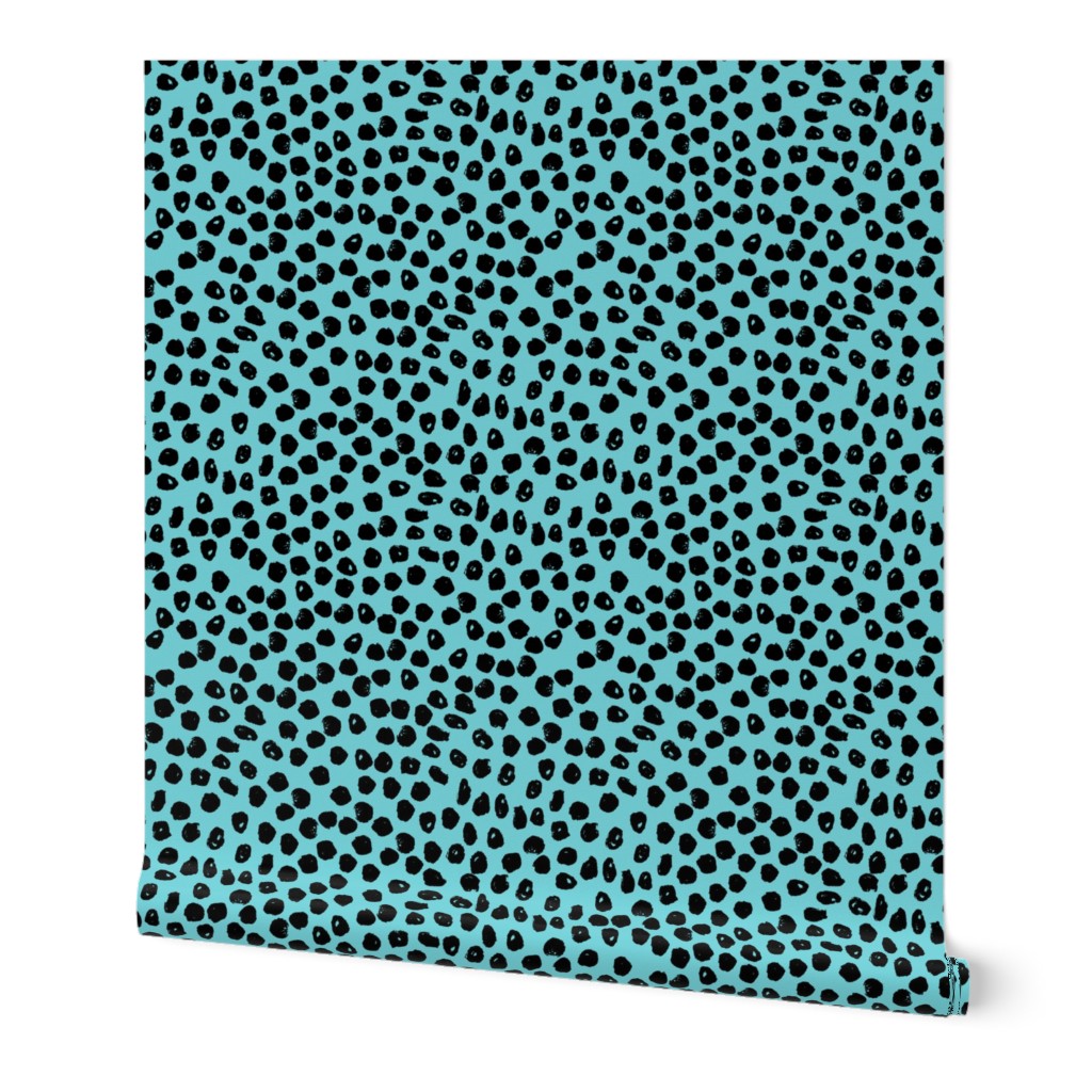 dot // dots aqua fabric dot fabric andrea lauren design inky dots and spots