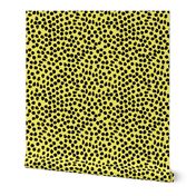 dots // bright yellow dot fabric inky dots design black and yellow dots bumble bee fabric