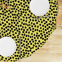 dots // bright yellow dot fabric inky dots design black and yellow dots bumble bee fabric