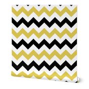 Gold and Black Chevron Stripes