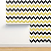 Gold and Black Chevron Stripes